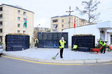 Memorial Kompleksdə və Şəhid məzarlarının ətrafında təmir-bərpa və təmizlik işləri aparılıb