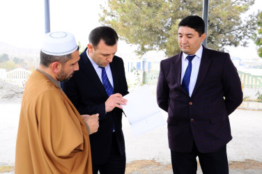 A meeting was held with religious figures in the "Juma" mosque of Naftalan city