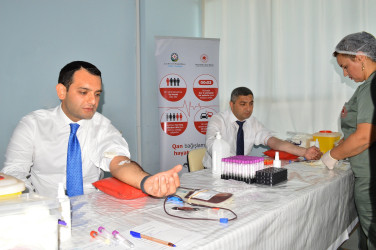 A blood donation drive was held in Naftalan