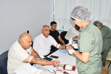 A blood donation drive was held in Naftalan