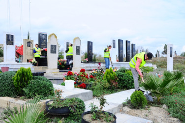 Memorial Kompleksdə və Şəhid məzarlarının ətrafında təmir-bərpa və təmizlik işləri aparılıb