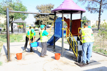 A citywide Subbotnik was held in Naftalan