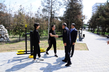 Naftalan parklarında yeni idman qurğuları