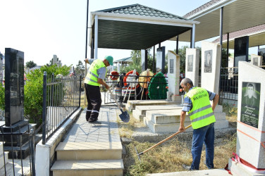 Anım Günü ilə əlaqədar Naftalanda abadlıq işləri həyata keçirilir