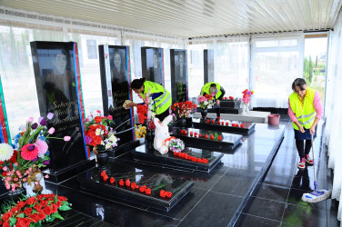 Repair-restoration and cleaning works were carried out in the Memorial complex and around the graves of Martyrs