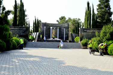 Anım Günü ilə əlaqədar Naftalanda abadlıq işləri həyata keçirilir