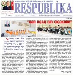 “Respublika" qəzetində “Hər Uşaq Bir Çiçəkdir!”  başlıqlı məqalə dərc edilib