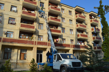 Seasonal preparations are being carried out in apartment buildings in Naftalan