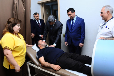 Naftalanda müalicə alan qazilər ziyarət edildi
