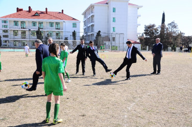 In Naftalan, young athletes were presented with sportswear and balls