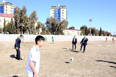 In Naftalan, young athletes were presented with sportswear and balls