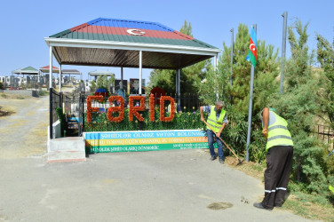 Anım Günü ilə əlaqədar Naftalanda abadlıq işləri həyata keçirilir