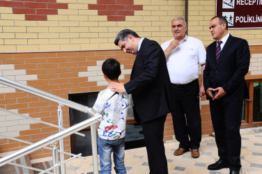 Head of Executive Power with tourists - in “Naftalan Müalicə Sağlamlıq Mərkəzi”