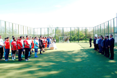 Opening ceremony of minifutball tournament held in Naftalan