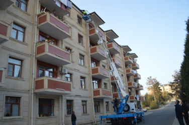Seasonal preparations are being carried out in apartment buildings in Naftalan