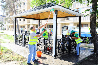 A citywide Subbotnik was held in Naftalan