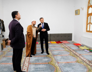 A meeting was held with religious figures in the "Juma" mosque of Naftalan city