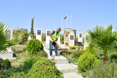 Anım Günü ilə əlaqədar Naftalanda abadlıq işləri həyata keçirilir