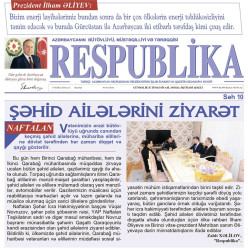 An article titled "Visiting families of martyrs" was published in "Respublika" newspaper