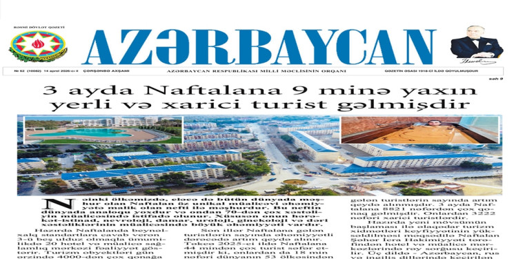 “Azərbaycan" qəzetində “3 ayda Naftalana 9 minə yaxın yerli və xarici turist gəlmişdir” başlıqlı məqalə dərc edilib