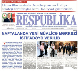 "Respublika" qəzetində "Naftalanda yeni müalicə mərkəzi istifadəyə verilib" başlıqlı məqalə dərc edilib